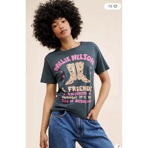 Willie Nelson & Friends Boyfriend Tee By Anthropologie X Letluv Size Medium